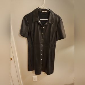 Faux leather dress